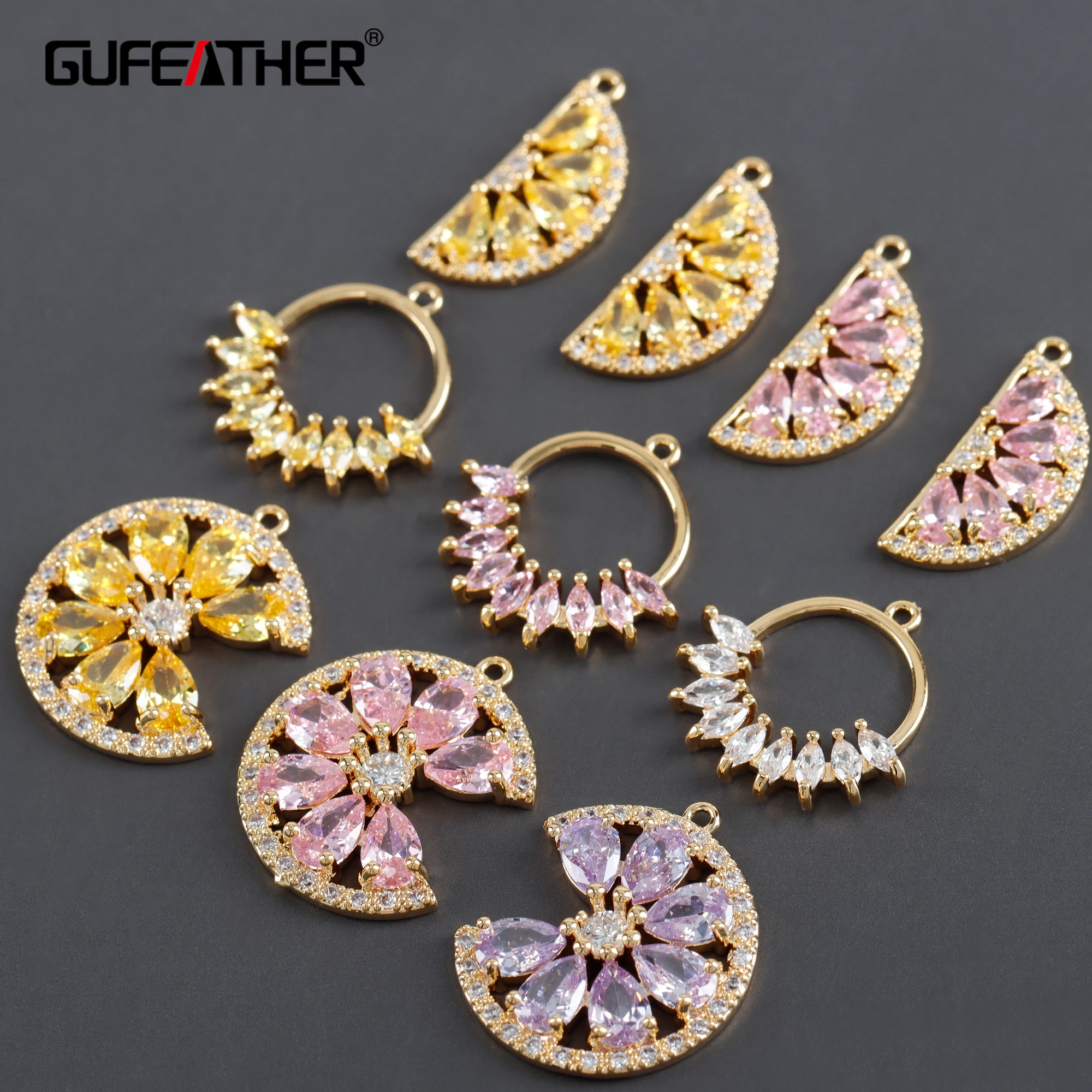 

GUFEATHER M1036,jewelry accessories,pass REACH,nickel free,18k gold plated,copper,zircons,jewelry making,diy earrings,6pcs/lot