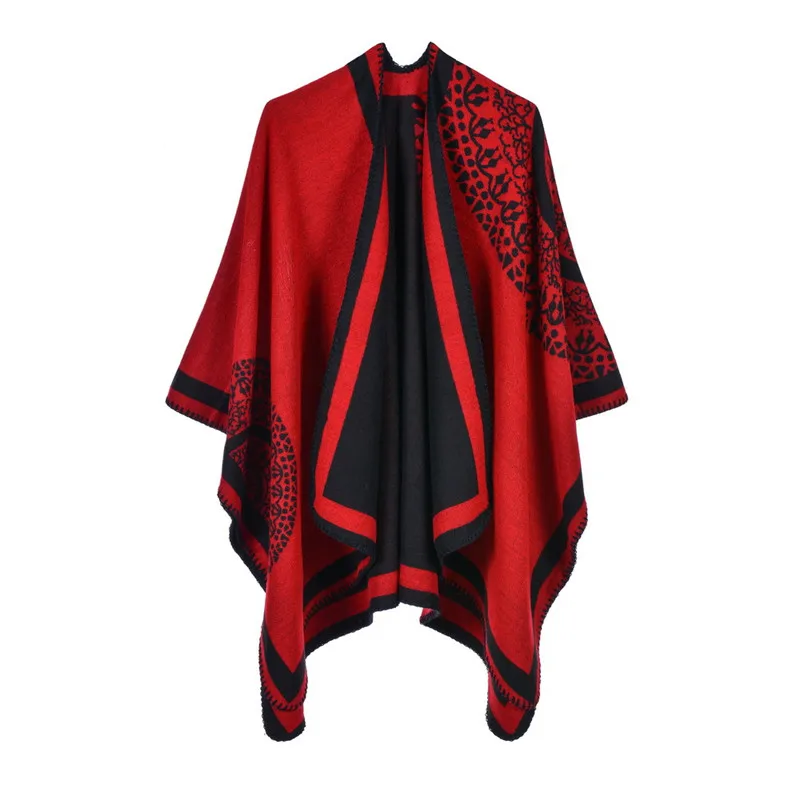 Luxus Marke Ponchos Mantel 2022 Kaschmir Schals Frauen Winter Warme Schals und Wraps Pashmina Dick Capes Decke Femme Schal