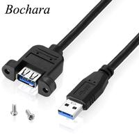 Bochara USB 3.0 Extension Cable Male to Female Dual Shielded(Foil+Braided) With Screw Panel Mount 30cm 60cm 1m 1.5m 3m