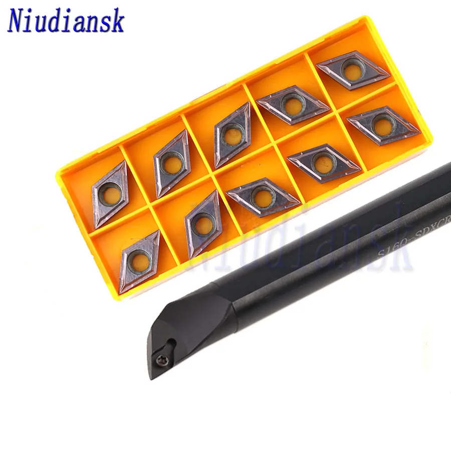 10pcs Carbide Inserts DCMT11T3 CNC Lathe Tool 1pc S16Q-SDXCR11 Internal Turning Tool Holder S20R-SDXCR11 S25S-SDXCR11 SDXCL Suit