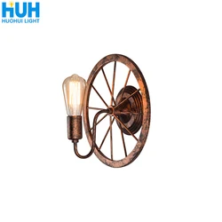 American Country Creative Retro Industrial Style Wrought Iron Wall Lamp Designer Lamp Aisle Stairs Bedside Rotating Lamps