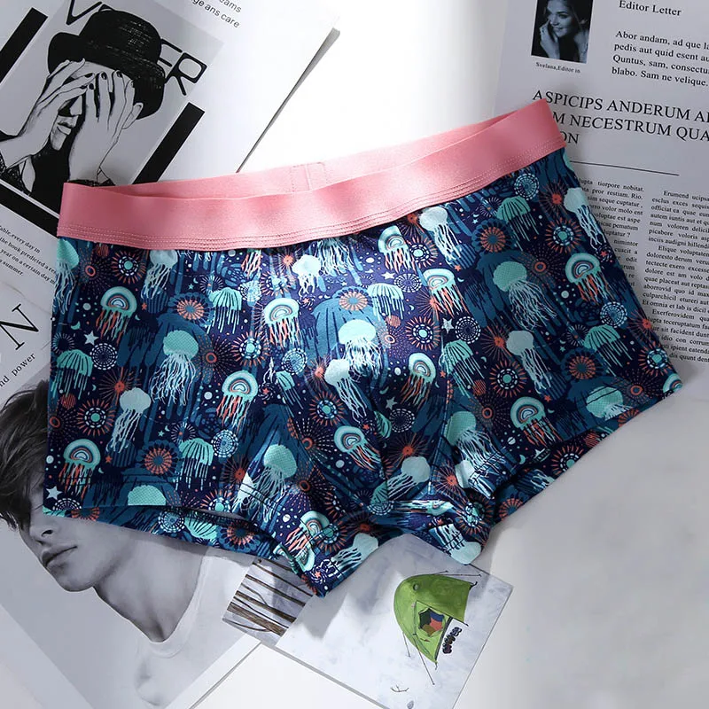 Fashion Youth Man Cotton Underwear Pineapple Fruit Print Cartoon Mens Boxers Breathable Cueca Calzoncillos Hombre Underpants