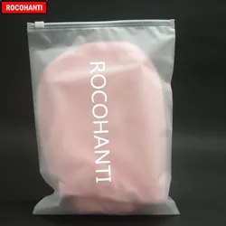 100X Custom Matte White Frosted Zipper Closure Plastic Bags with Logo Printed for Clothing T shirt Hoodie Storage Gift Packaging