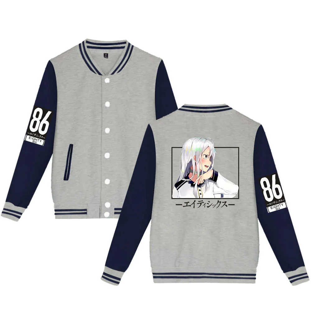 2021 New Arrival Eighty Six 86 jacket Harajuku Baseball Uniform Anime Clothes Spring Autumnt streetwear Casual Baseball Jacket