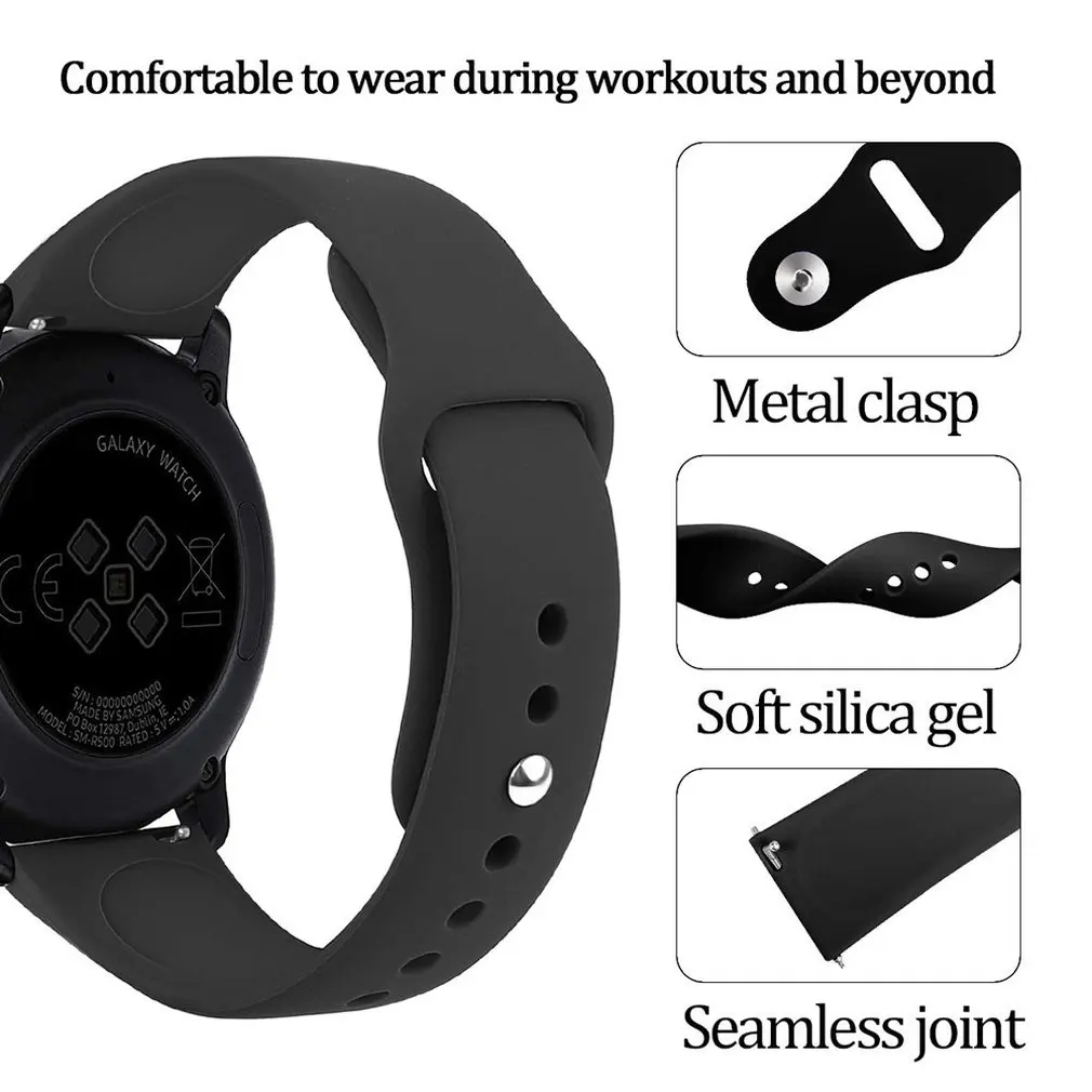 22mm Solid Color Strap Reverse Buckle Silicone Replacement Strap For Haylou Solar LS05 Series