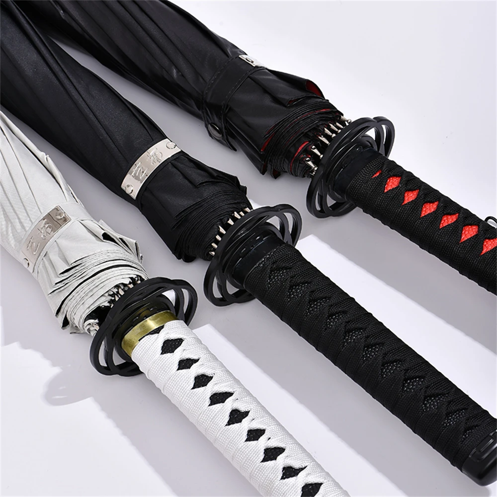 Straight Umbrella with Long Handle, Windproof Samurai Sword, Japanese Katana, Ninja-like, Sun, Rain, Diameter105cm, 41 Inches,