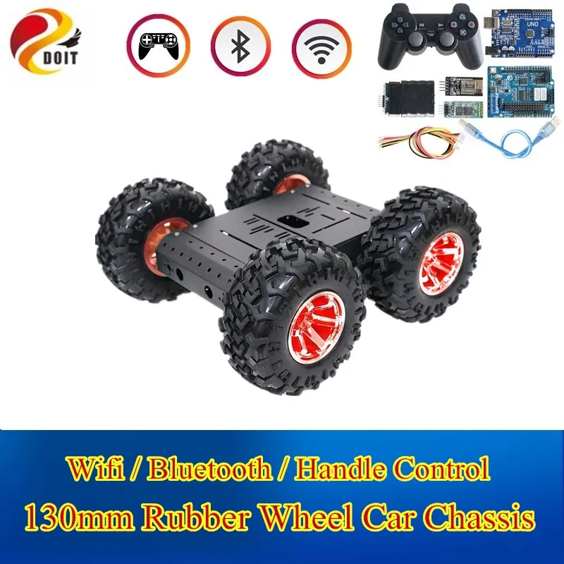 Wifi/Bluetooth/PS2 Điều Khiển 4WD Robot Thông Minh Ô Tô RC Bánh Khung Lắp Khung Xe 130Mm Cao Su Tắt Đường bánh Xe Bánh Xích Xe DIY