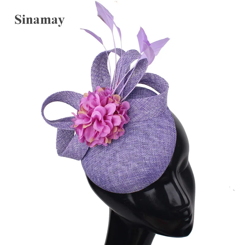 

Beige Bridal Wedding Hair Accessories Imitation Sinamay Fascinators Hats Cocktail Hat Occasion Hat Headband NEW ARRIVAL 17Colors