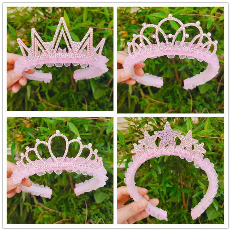 Crown for Girls kids headwear Tiaras Baby Girl Head Band Baby Girls Headwear Tiara Head Wrap Birthday Party Gi