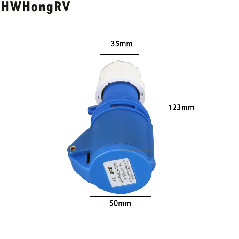 HWHongRV RV Camper 220v-240v 16A External Flush Hook Up Waterproof Plug Socket 32a External electrical input port