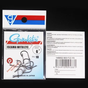 Gamakatsu-high carbon steel fishing hooks, carp hook, fly fishing accessories, fighting, sea fishing, 10 pcs/lot, iSeama 1 #-14 # 8 Main Sales Anzol Gamakatsu - №4