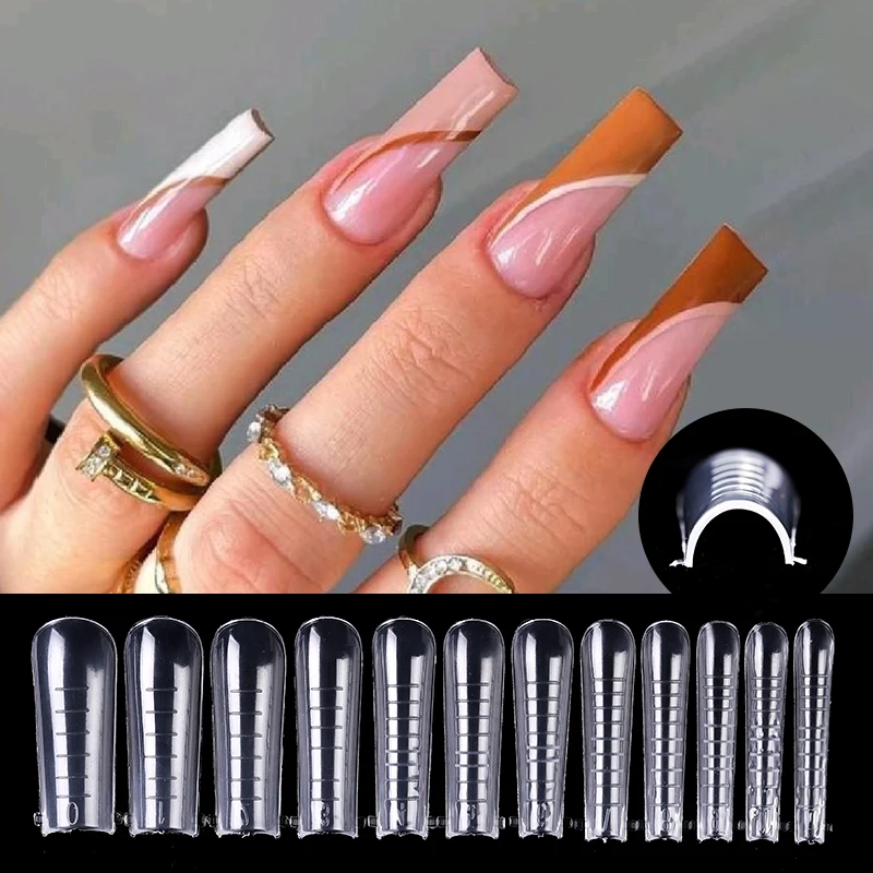 60Pcs Podwójne formy do paznokci Przedłużanie porady Formy Szybkie budowanie Sztuczne paznokcie Krótkie migdałowe akrylowe górne formy Diy Art Manicure Tool