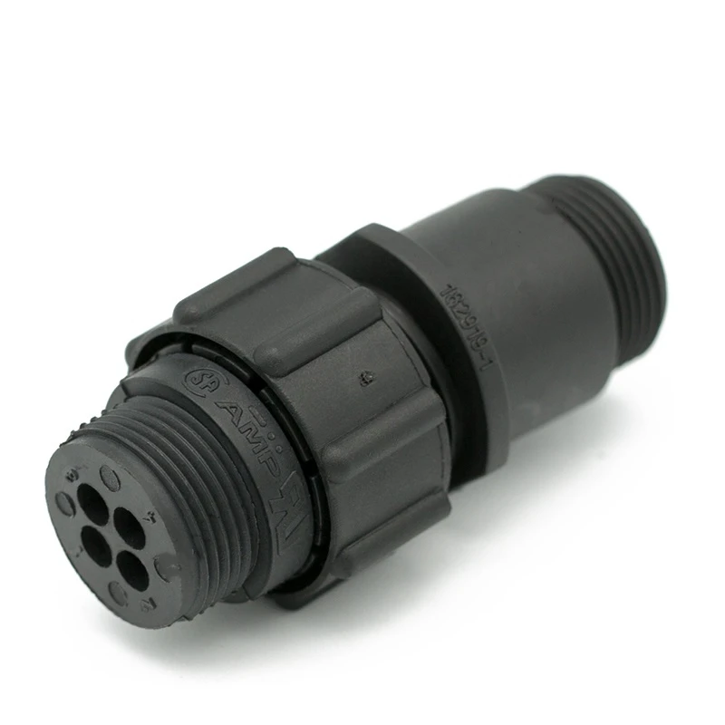 1 Set 4  Pin TE Aviation Wiring Black Plug Male Female End With Flange Connector And Tail Clamp 182919-1 182647-1