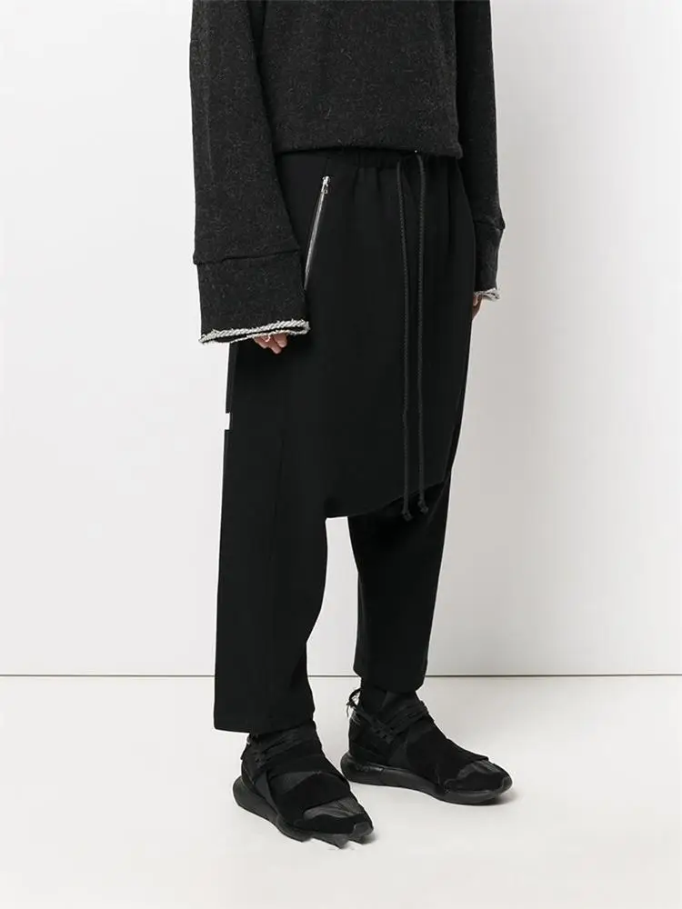 Men's new style men's hair stylist fashion trend personality casual Harlem pants large size loose stage style performance suit
