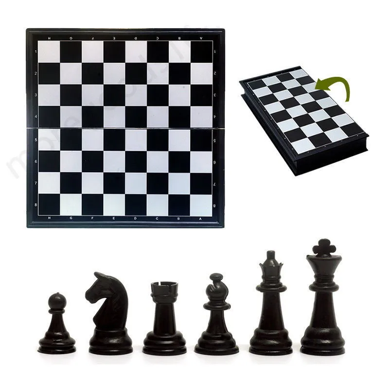 Mini International Chess Foldable Magnetic Plastic Chessboard Board Game Portable Kid Toy Portable Travel Games