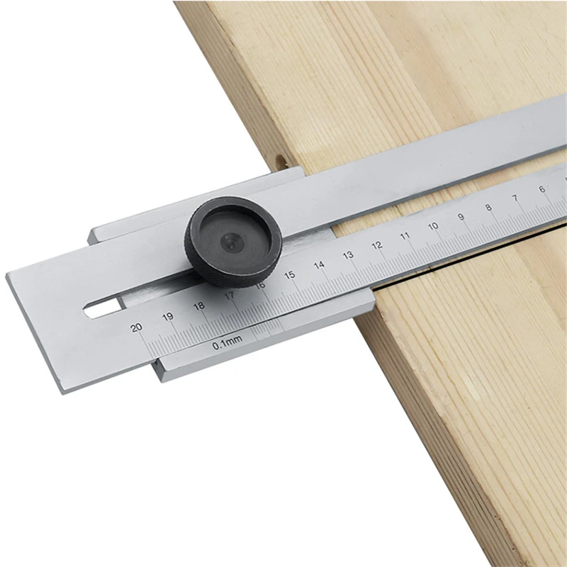 Portable Marking Gauge 200mm 250mm 300mm Woodworking Carpenter Measuring Ruler Wood Measuring Ruler Profile Marking Tools