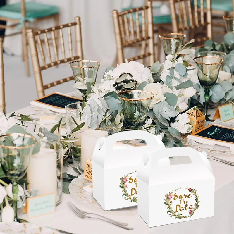 12pcs Kraft Paper Cake Boxes with Handle