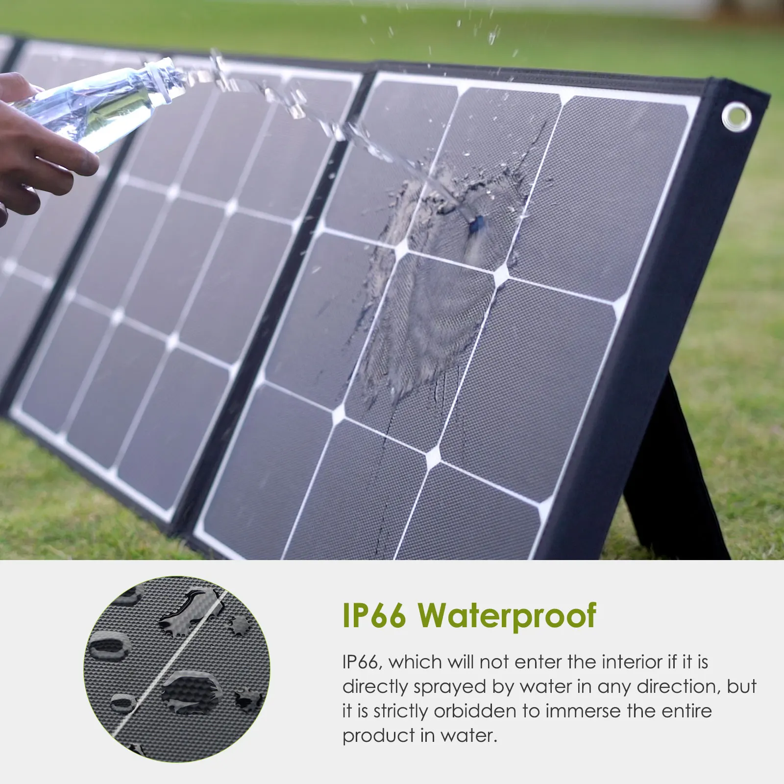 Imagem -03 - Allpowers-painel Solar com Kickstand Ajustável 200w Energia Solar Dobrável para Acampamento ao ar Livre Sistema Off Grid Estufa