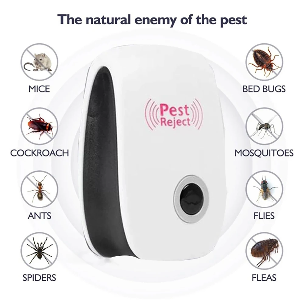 Repelente de mosquitos ultrasónico electrónico multifunción para interiores, repelente de plagas para cucarachas, mosquitos, insectos, Control de