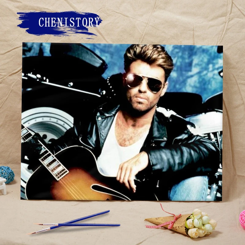 

CHENISTORY George Michael Picture By Numbers Handpainted Gift Drawing Acrylic Home Decor Oil Painting By Numbers Figure Wall Art