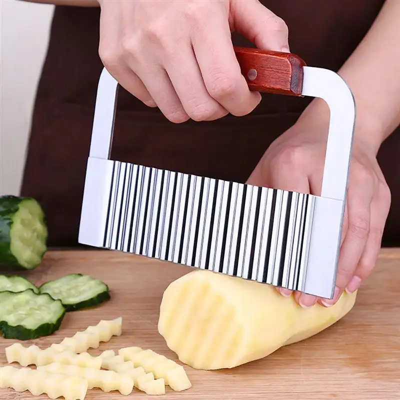 Stainless Steel Potato Knife Wave Knife Spiker Slicer Cutting Machine Cut French Fries Ripple Knife Cut Fancy Fries Knife Tools