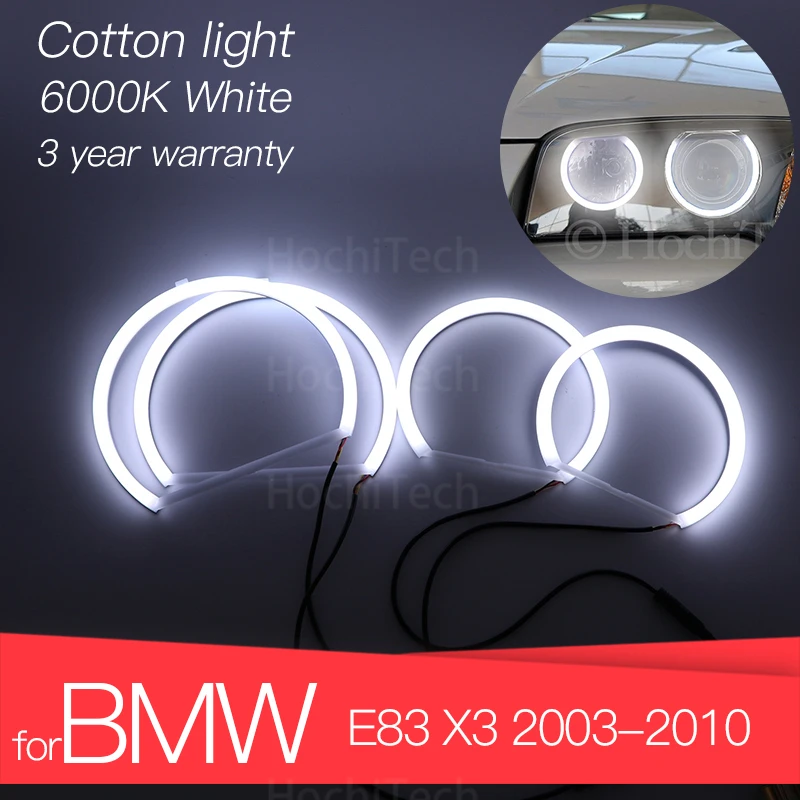 3 Years Warranty Hight Quality LED Angel Eyes Kit Cotton White  Ring for BMW E83 X3 2003-2010