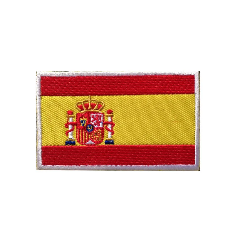 Country Flag Embroidered Hook&loop Patch Russia Spain Turkey France EU Tactical Military Patches Army Backpack Cloth Decoration