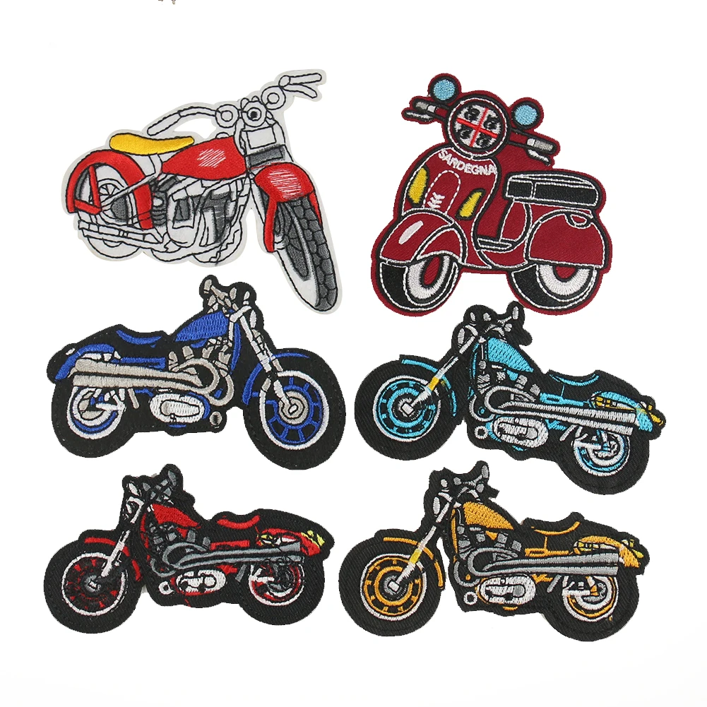 5PCS Iron on Rock Punk Motorcycle Patches for Clothing Embroidery Applique Cartoon Badge Patch Jeans Sticker for Clothes