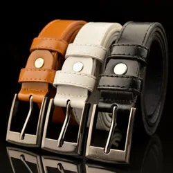 new style High quality Children Leather Belts Luxury design Children's Belt Boys Girls metal Pin Buckle Pants Belts Waistband
