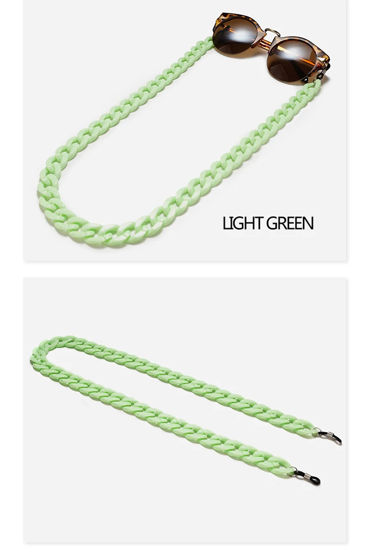 Mode Acryl Brillen Ketten Sonnenbrillen Schnur Anti-Rutsch-Sonnenbrille bänder hängen Ketten am Hals Brillen zubehör – Detail 17