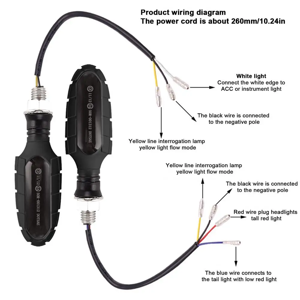 Turn Signal Light Motorcycle 12V LED Brake Turn Light 15 W Waterproof Flowing Taillight For Motorbike Accessories Daytime Runnin