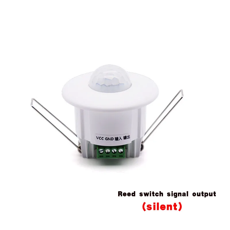 New reed switch signal switch silent dry contact 12V-24V Ceiling mini embedded infrared human body motion sensor switch