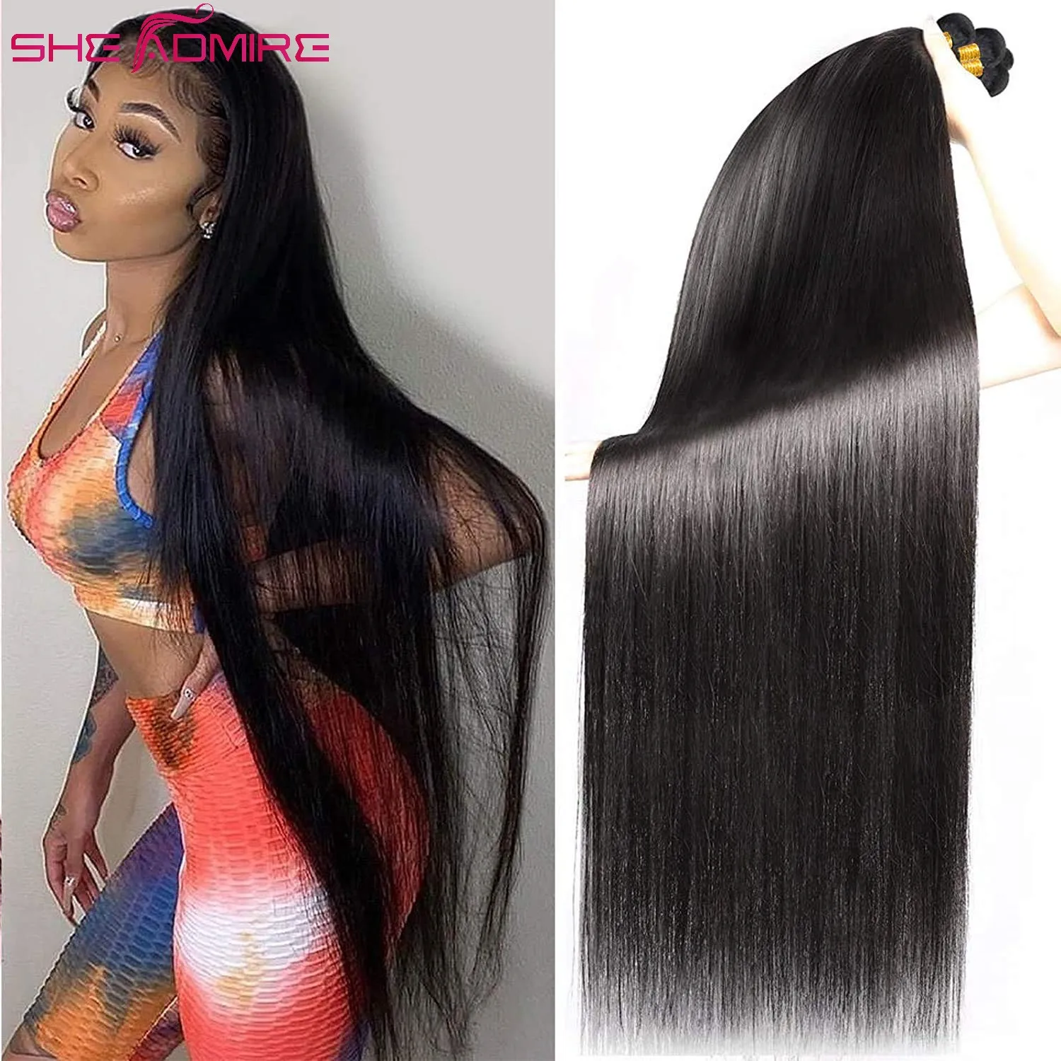 Bone Straight Menselijk Haar Bundels Sheadmire 32 34 36 38 40Inch 1/3/4 Pcs Deals Koop Voor Zwarte vrouwen Braziliaanse Remy Hair Extension