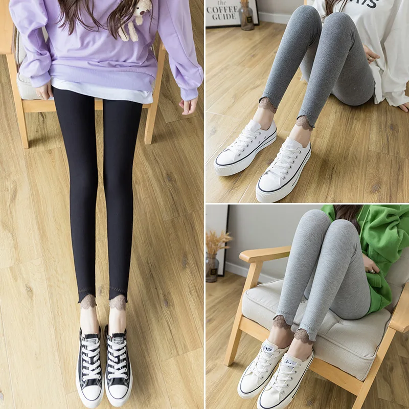 Autumn 2022 Women's Wear Harajuku Girls Black Pants Korean Style Winter Tights Women's Trousers Plus Size M-4XL