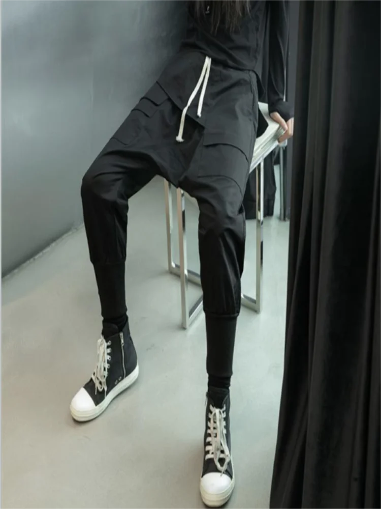 Ladies Casual Pants Spring And Autumn New Dark Elastic Waist Nine-Inch Neutral Knickerbockers Youth Fashion Pencil Pants