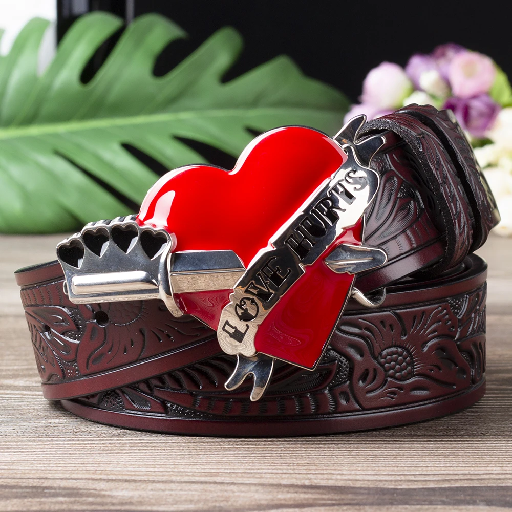 Love Hurts Buckle Sword and Red Heart for Women Fashion  display picture 1