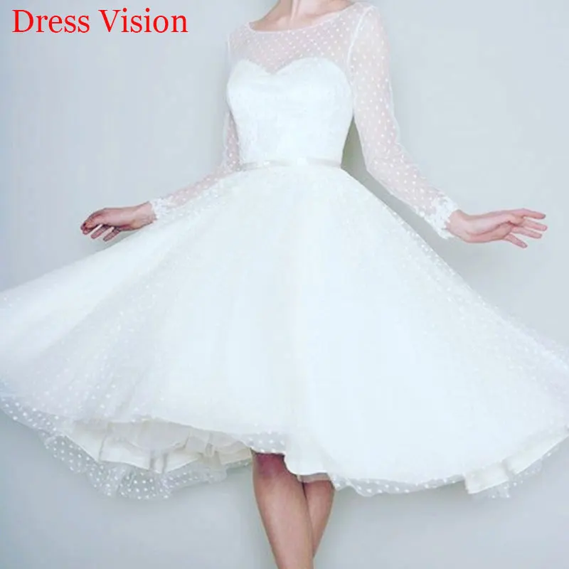 Kleid Vision Spitze Punkt Lange Puff Ärmel Hochzeit Kleid Robe De Soiree Longue Formal Einfache Robe De Soiree Braut zu Werden