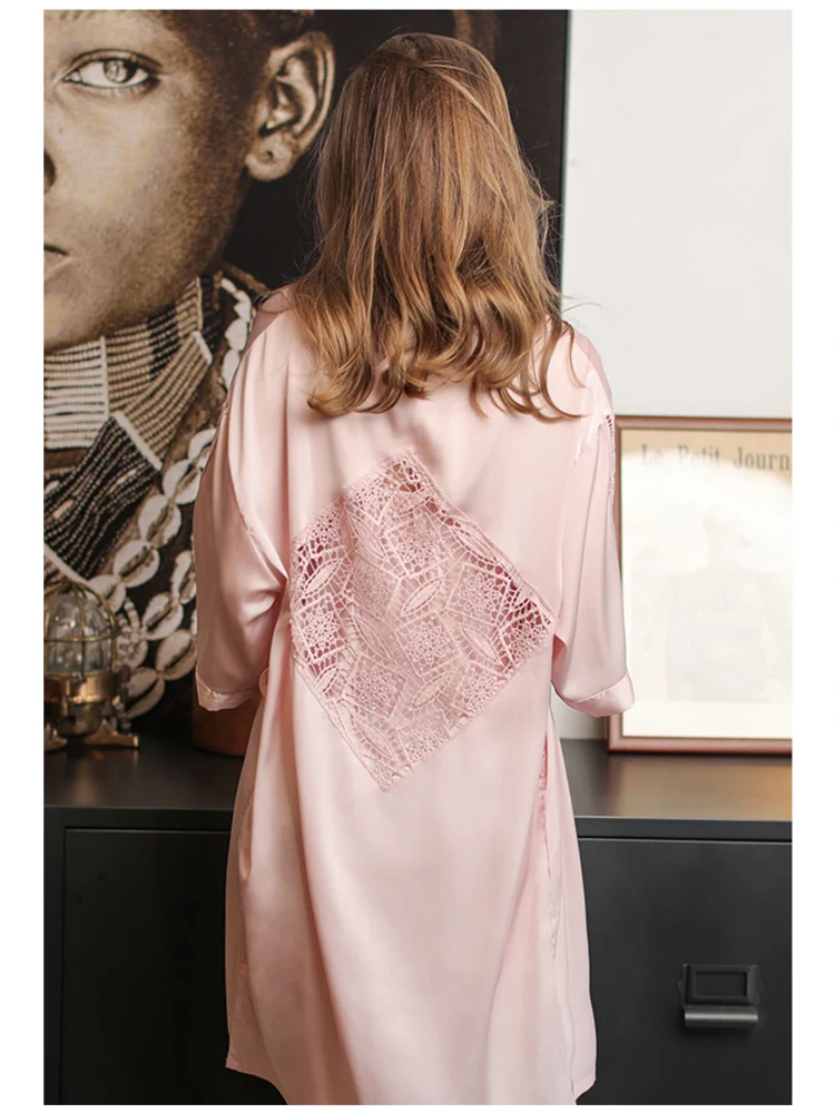 Silk Robe Sets Nightdress Robes Women пижама женская Sexy Pajamas Nightgown Home Wear Bathrobe Female халат ночнушка женская