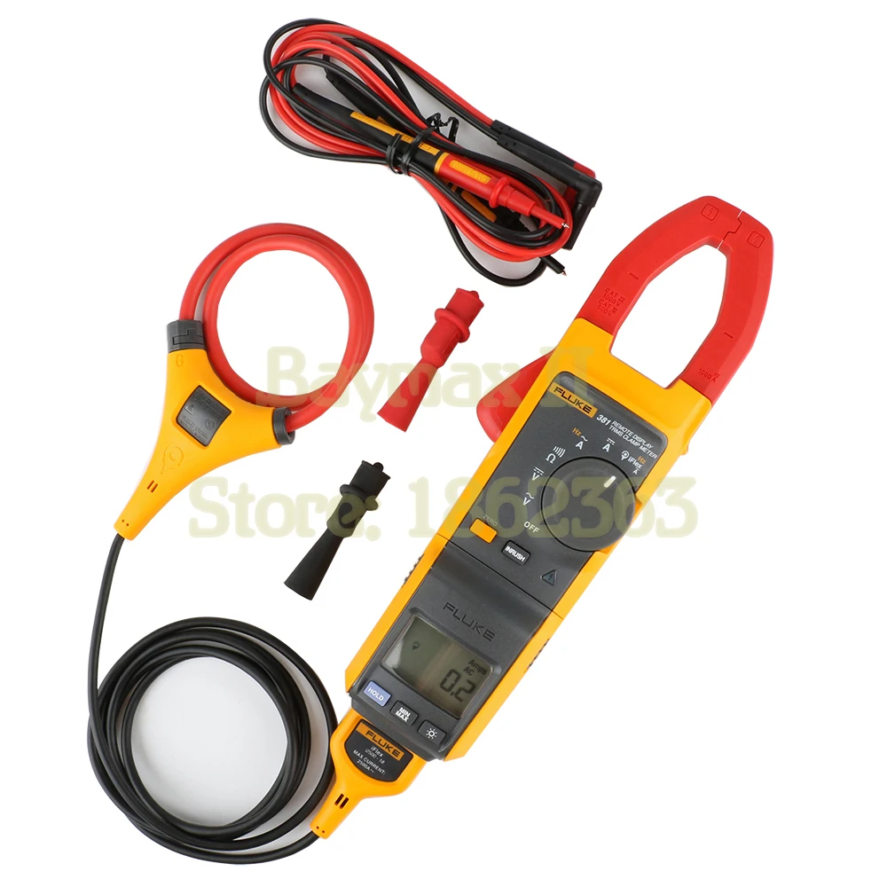 Fluke 381 Remote Display T-RMS High Voltage Clamp Ammeter 1000A AC/DC Current Digital Clamp Meter with Detachable  Display