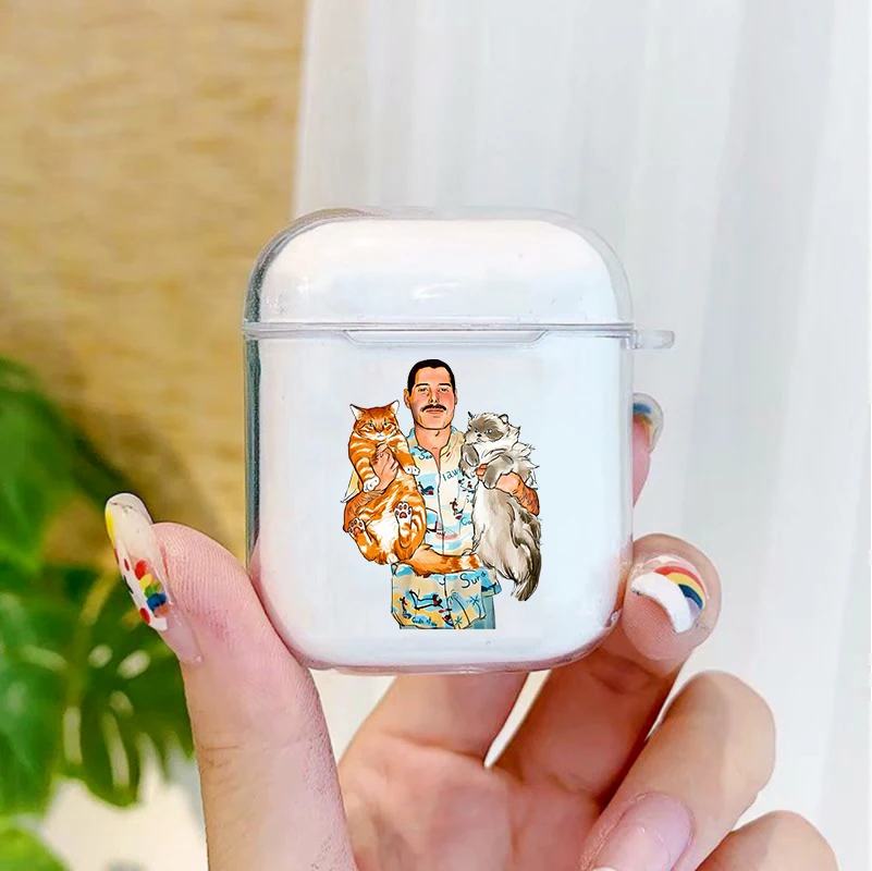 Fashion Freddie Mercury Queen band Soft silicone TPU Case For AirPods Pro 1 2 3 Clear Wireless Bluetooth Earphone Box Cover