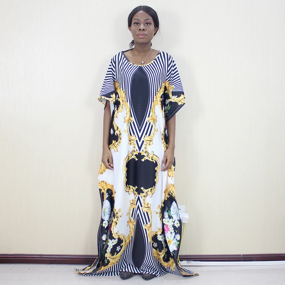 

2019 Autumn Women Flower Printed O-Neck Maxi Dress African Dashiki Dresses For Women Mama Dress