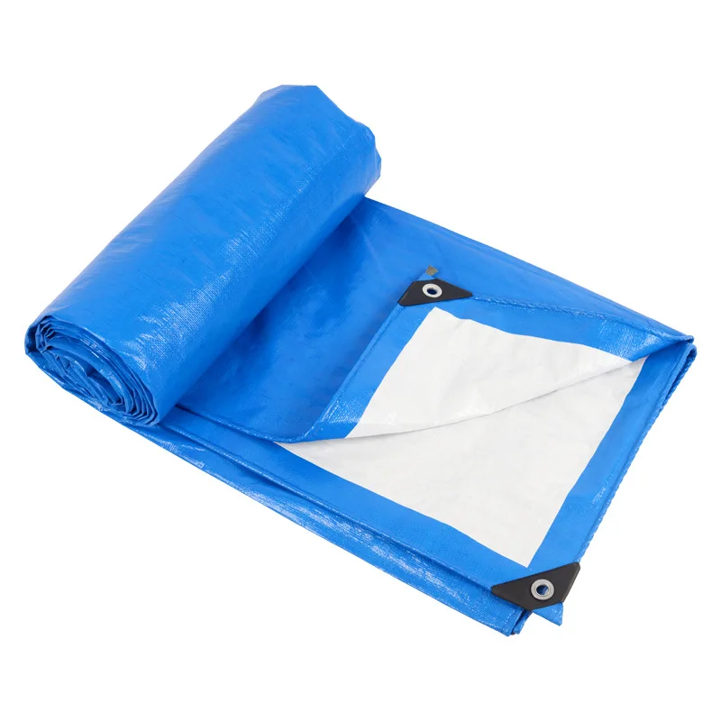 

Blue White Plastic Waterproof Tarpaulin Garden Balcony Rainproof Cloth Outdoor Boat Car Truck Canopy Rain Cloth Various Size