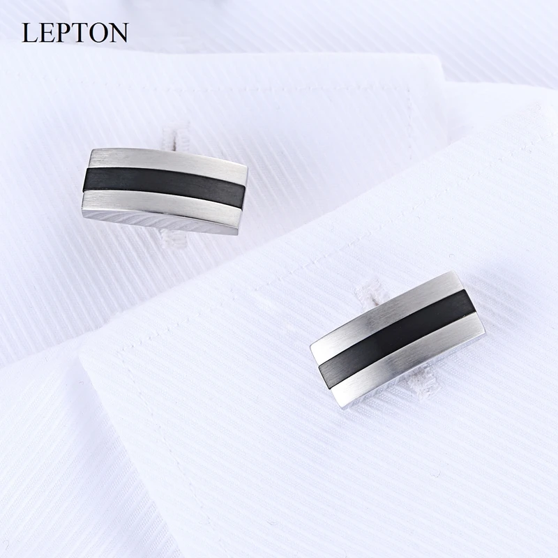 

2026 Matte Stainless Steel Cufflinks Silver Black for Men Wedding Business Father's Day Gift Fashionable Lepton Gemelos Relojes