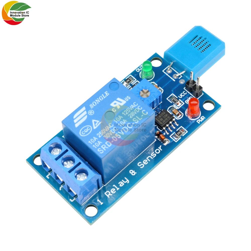 HR202 DC 5V 1 Channal 1CH 5V Humidity Sensitive Switch Relay Module Humidity Controller Humidity Sensor Module With Indicator