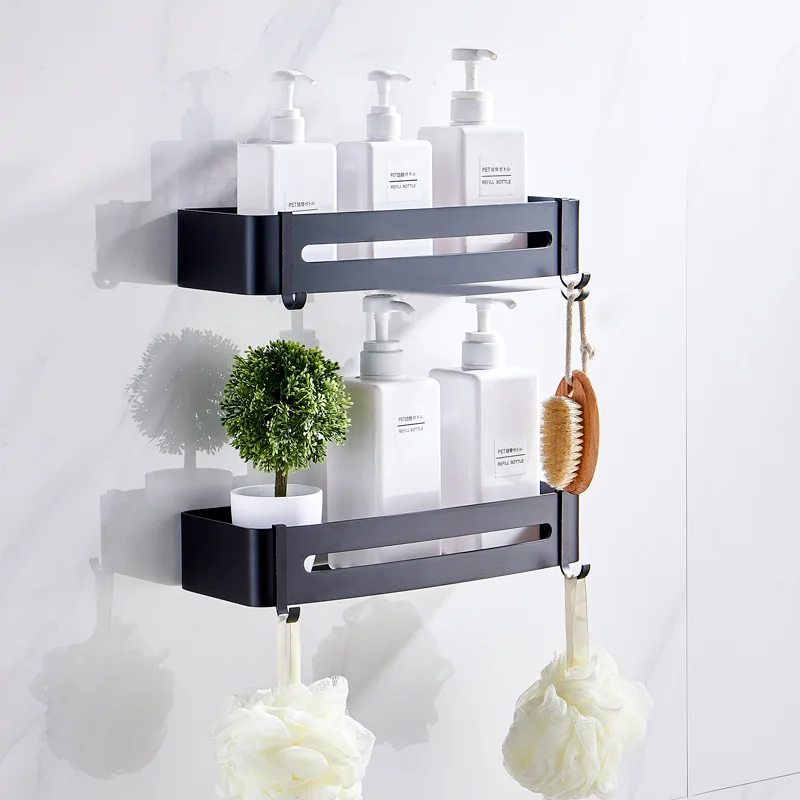 

Corner Shelf Bathroom Storage Shelves Aluminum Toilet Triangle Towel Storage Wall-Free Punching Shower Rack Bathroom Accessories