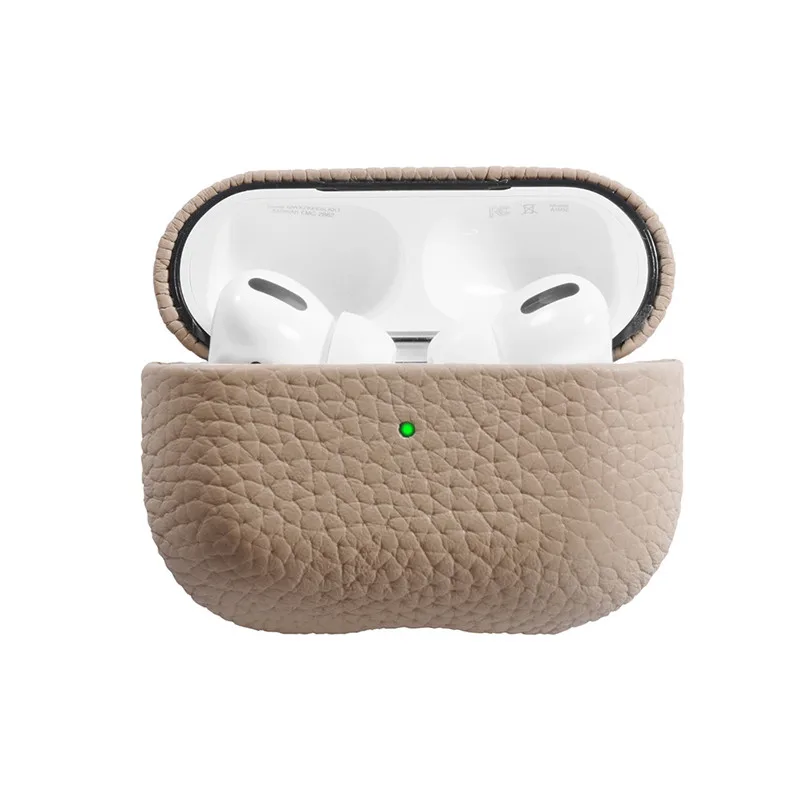 Cover per Airpods 3 Luxury Genuine Leather Lychee Grain Airpods Pro 2 1 accessori per la protezione degli auricolari per Apple Airpods 3 custodie