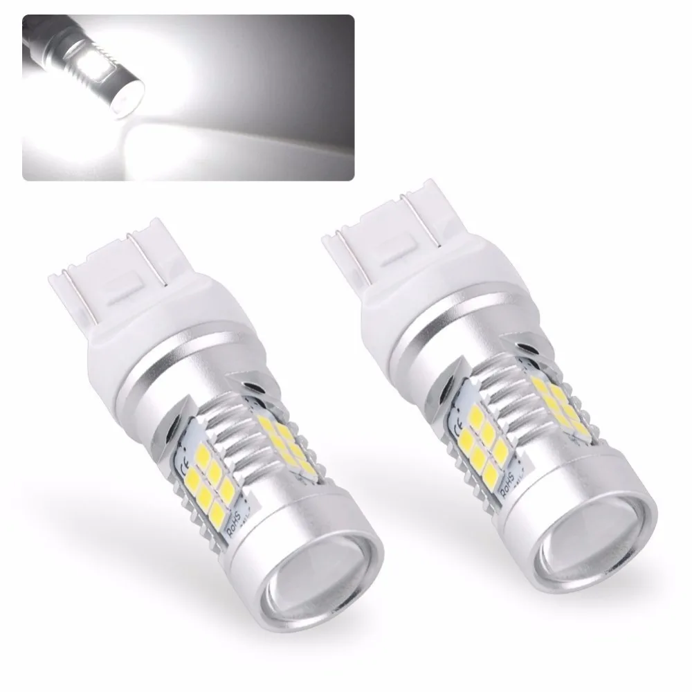 2 ampoules T20 W21/5W 7443 -- ANTI ERREUR ODB -- 6000K BLANC WHITE 21 smd LED 12V