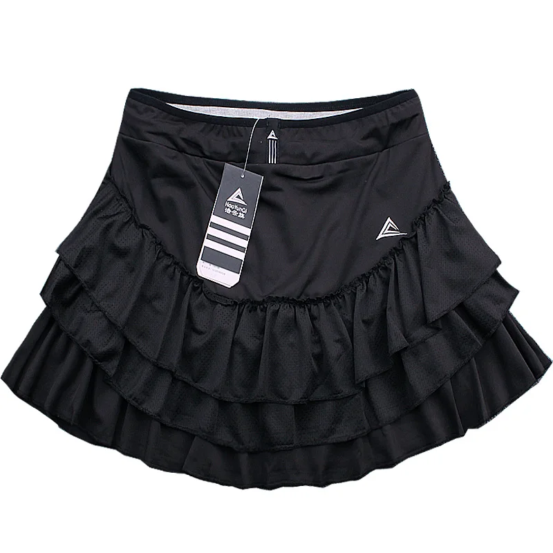 Quick Dry Sports Tennis Skirt Women Fluffy Cake Fitness Yoga Running Clothes Girl Badminton Solid Pleated Workout Skort