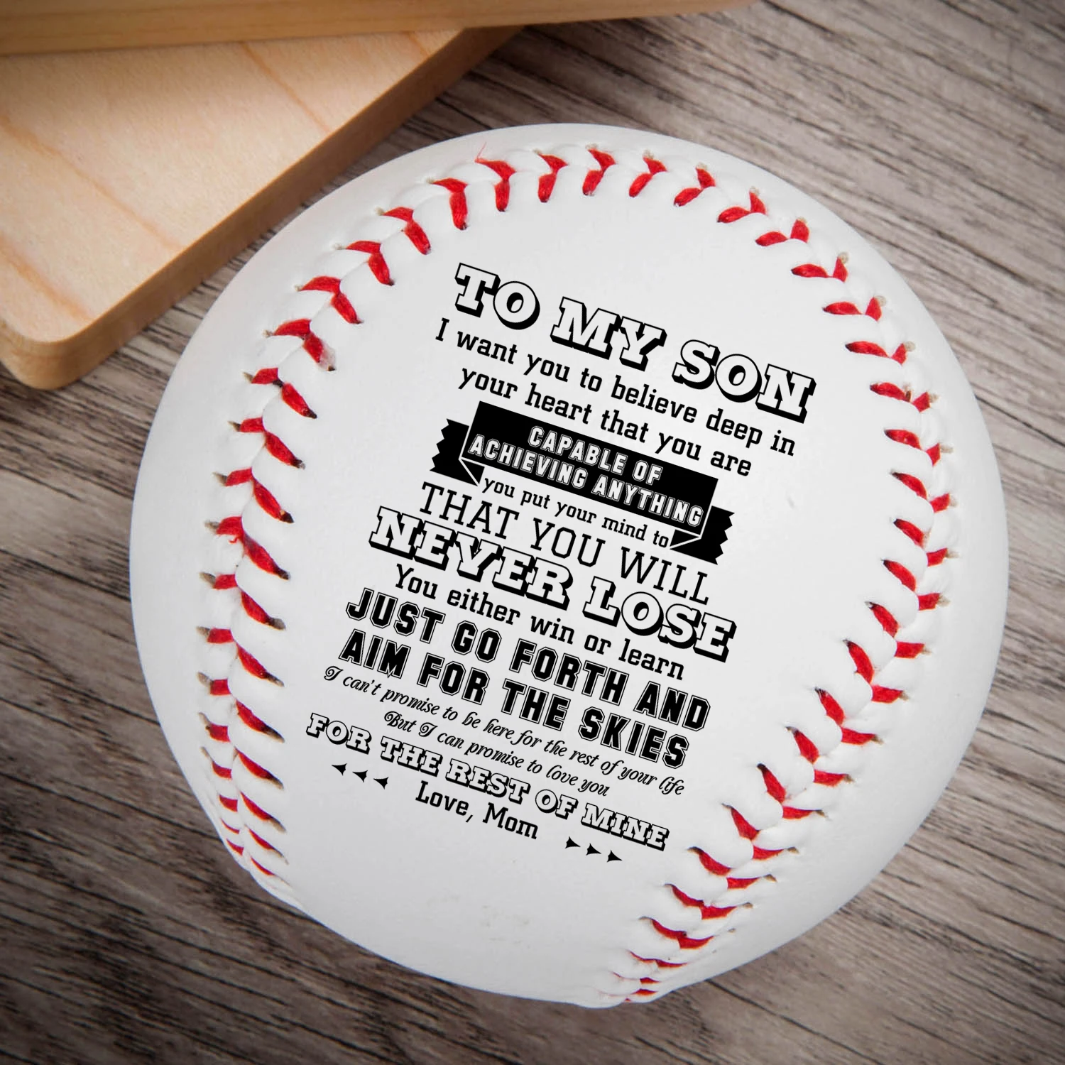 

Mom To My Son Remember How Much You Are Loved With A Meaningful Message Printed On The Baseball Ball Gift.