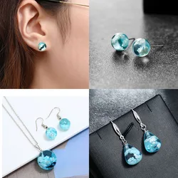 Earring Chic Transparent Resin Rould Ball Moon Pendant Women Blue Sky White Cloud Chain Earrings Jewelry Gifts for Girl Fashion